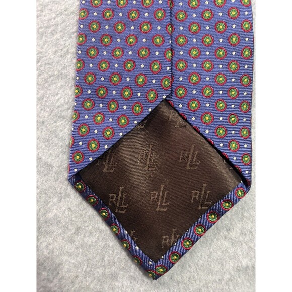 Lauren Ralph Lauren Tie Blue Red Green Geometric L:57” W:3.5” - Picture 7 of 9